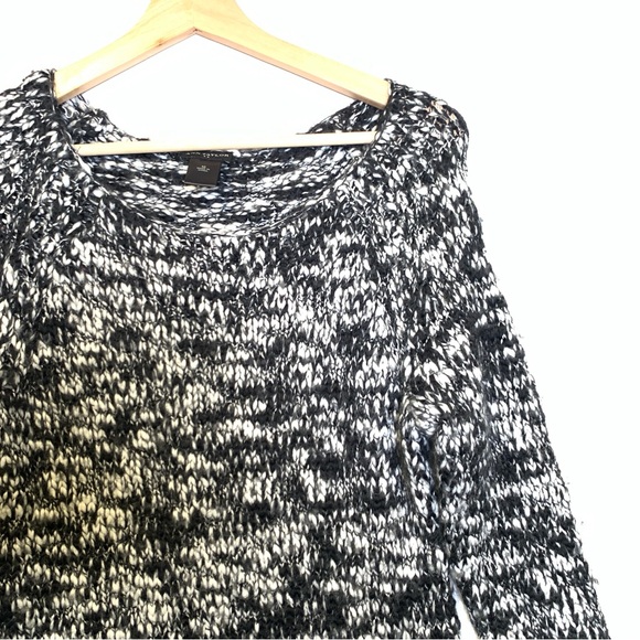 Ann Taylor Black White Knit Wool Sweater Size Medium - Picture 11 of 16